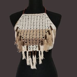 Crochet Beaded Crop Top